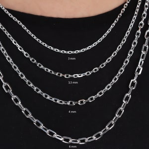 Sterling Silver Cable Chain Necklace • Gift For Men