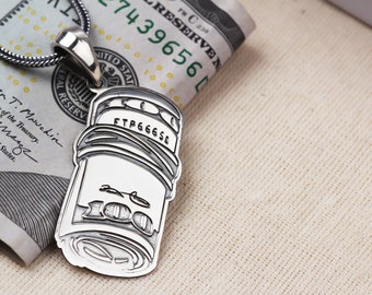 Pile of Dollars Men Necklace • Sterling Silver Money Pendant • Dollar Charm • Dollar Symbol Necklace •Big Boss Necklace •Dollar Bill Jewelry