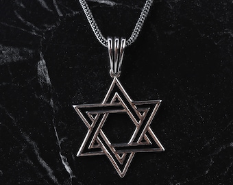 Sterling Silver Star of David Necklace - Jewish Religious Pendant