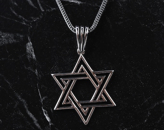 Star of David Men Necklace • Sterling Silver Religious Pendant • Jewish Necklace • Mens Silver Star Of David Necklace • Megan David Necklace