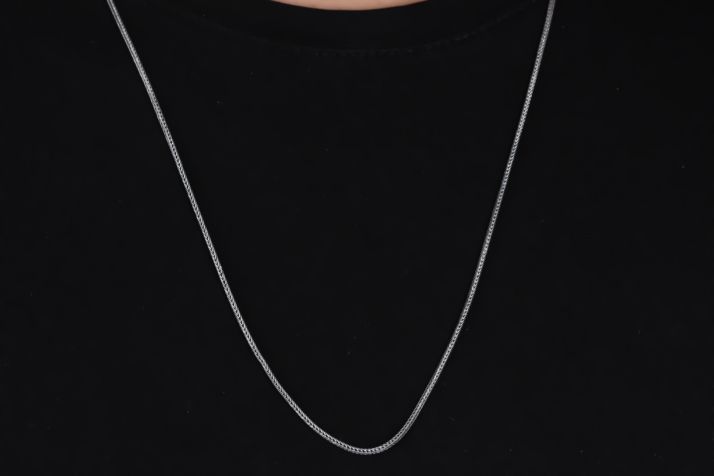 Sterling Silver Foxtail Chain Necklace Men Foxtail Chain Etsy