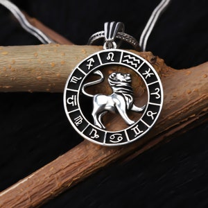 Naszyjnik męski Leo • Srebrny wisiorek lew • Naszyjnik męski ze znakiem zodiaku • Srebrny naszyjnik z horoskopem Leo dla mężczyzn • Zawieszka Leo • Naszyjnik ze zwierzęciem