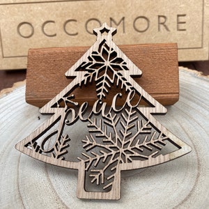 Peace Christmas | Xmas Tree Ornament | Laser Cut