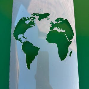 Estêncil Mylar Planeta Terra Globo Cortado a Laser Aerografia Arte de Parede Pintura Artesanal Estêncil de Panificação