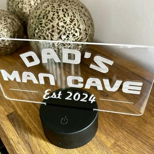 Personalised Man Cave Sign, Plaque, Bar, Office, Games Room, Fathers Day Gift Dad Grandad Dad&#39;s Man Cave
