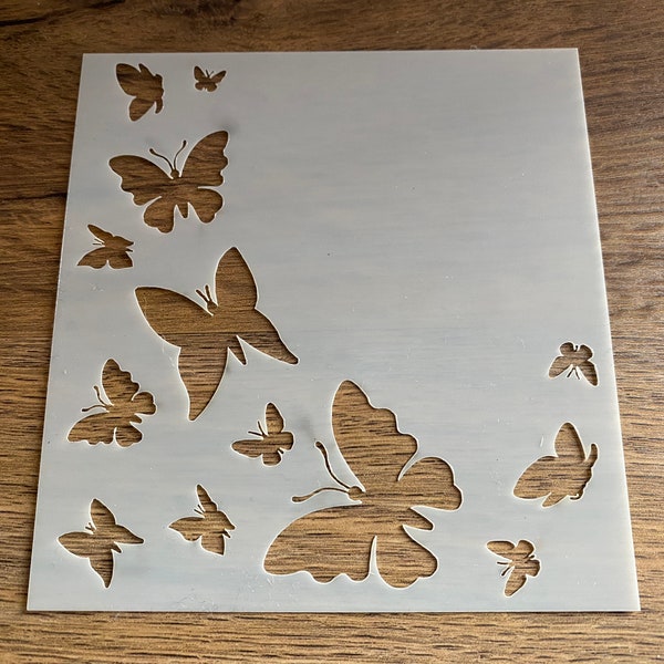 Butterfly Stencil, Airbrushing, Laser Cut, Wall Art, Cake Decorating - Mylar 250 micron - Butterflies
