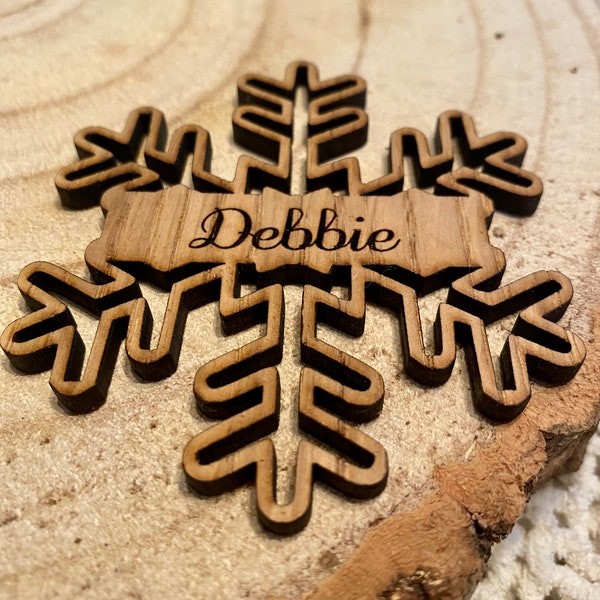 Personalised Snowflake Decoration | Place Setting Name Tag