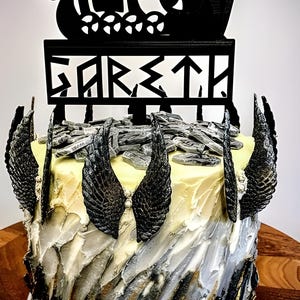 Topo de bolo Viking personalizado com idade e nome