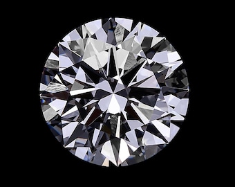 May include: A round, brilliant-cut diamond against a black background. The diamond's facets reflect light, creating a sparkling effect. The gemstone is a clear, colorless, and highly polished. The image is a close-up, showcasing the diamond's intricate details.