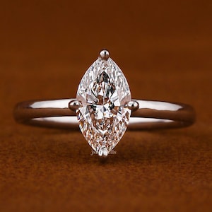 Marquise Cut Lab Grown Diamond Engagement Ring 1.00 TO 3.0 CT Marquise Cut Lab Grown Diamond Ring IGI Certified Lab Diamond Promise Ring
