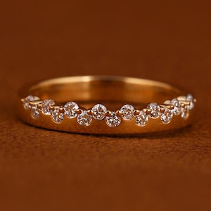 Lab Grown Diamond Wedding Band: 14K White Gold Pave Half Eternity