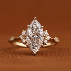 1.00 - 4.00 CT Vintage Engagement Ring for Women, IGI Certified Marquise Cut Lab Grown Diamond, Wedding Ring for Her, Top Ring, Gift For Her