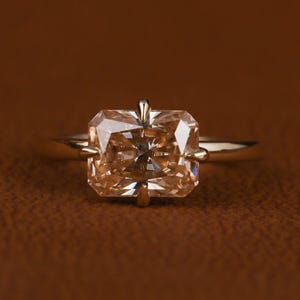 2.50CT Radiant Cut Lab Grown Diamond Solitaire Ring: 14K Gold IGI Certified