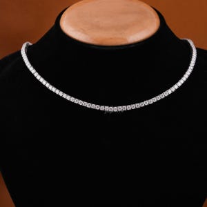 12.50 TCW Diamond Tennis Necklace, 18 inch Diamond Tennis Necklace, 14K Gold Lab Grown Diamond Necklace, Beautiful White Diamonds