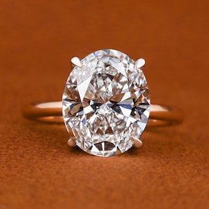3 CT Oval LAB Diamond Engagement Ring, Lab Grown Diamond Ring, Hidden Halo Oval Ring Oval Engagement Ring, Two-Tone 14K Gold Solitaire Ring