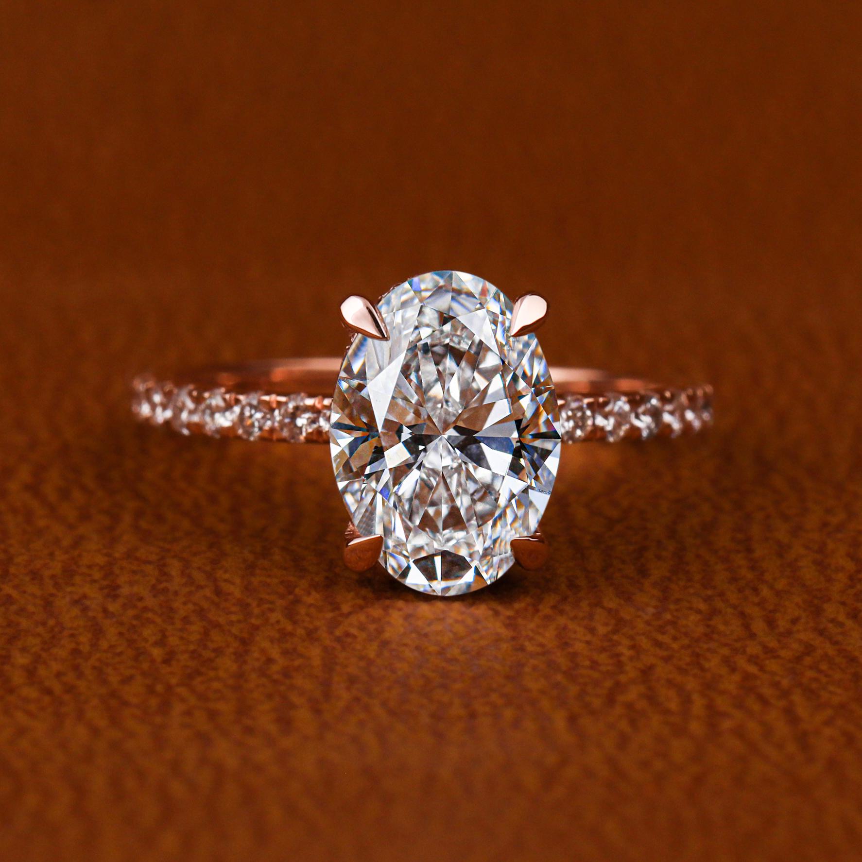 Lab grown diamond engagement ring - Etsy 日本