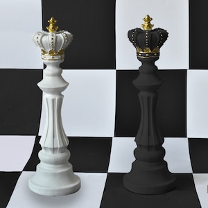 Schwarz oder Weiß Schach König Figur, dekorative Schachfigur, stilvolle Wohnkultur, einzigartige König Skulptur, moderne Schachkunst, Bücherregal Dekor