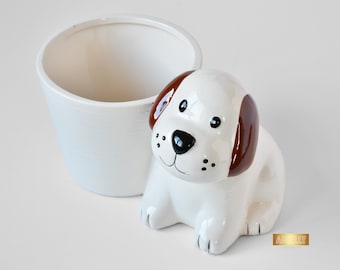 Dog Planter, Cute Kids Birthday Gift, Plants and Succulents Pot, Office and Home Decoration, Animal Planter, Dog Lovers Gift, Floral Planter