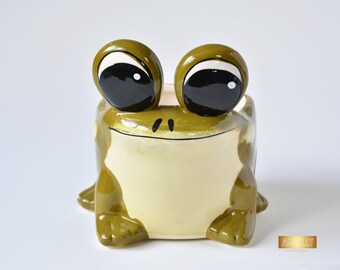 Large Ceramic Frog Planter, Succulent Pot, Indoor Home Decor, Cute Animal Planter, Kids Pen Holder Pot, Nordic Decor, Houseplant Planter