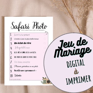 Jeu de Mariage: Paparazzi d'un soir/Jeu du photographe - Jeu Mariage à Imprimer - Jeu invités - Jeu Mariage Personnalisable - I Spy Game