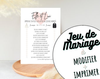 Wedding Games: Him and Her Game, Him and Her Wedding Game, Wedding Entertainment, Editable Wedding Game; Party Games Template; Party Material