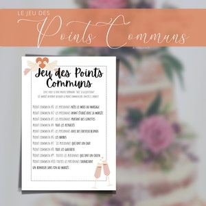 Jeux de Mariage Français: Jeu des Points Communs,Animation de mariage,Jeu Mariage Personnalisable,Jeu Mariage Point Commun,Mariage Champêtre