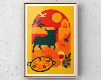 Spanien Reise Kunstdruck, Spanische Kultur Giclée Poster