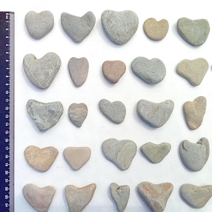 Heart shaped stones. 3-5 cm (1.18"-1.96") Special Assorted Sea Stones. Pebble Art Supply. Natural Hearts. 10 pcs.