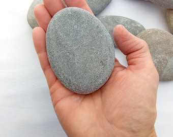 Large Sea Stones.  Flat Sea stones 70-110 mm (2.75-4.33"). Painting rocks. Decorative craft supply. 6 pcs