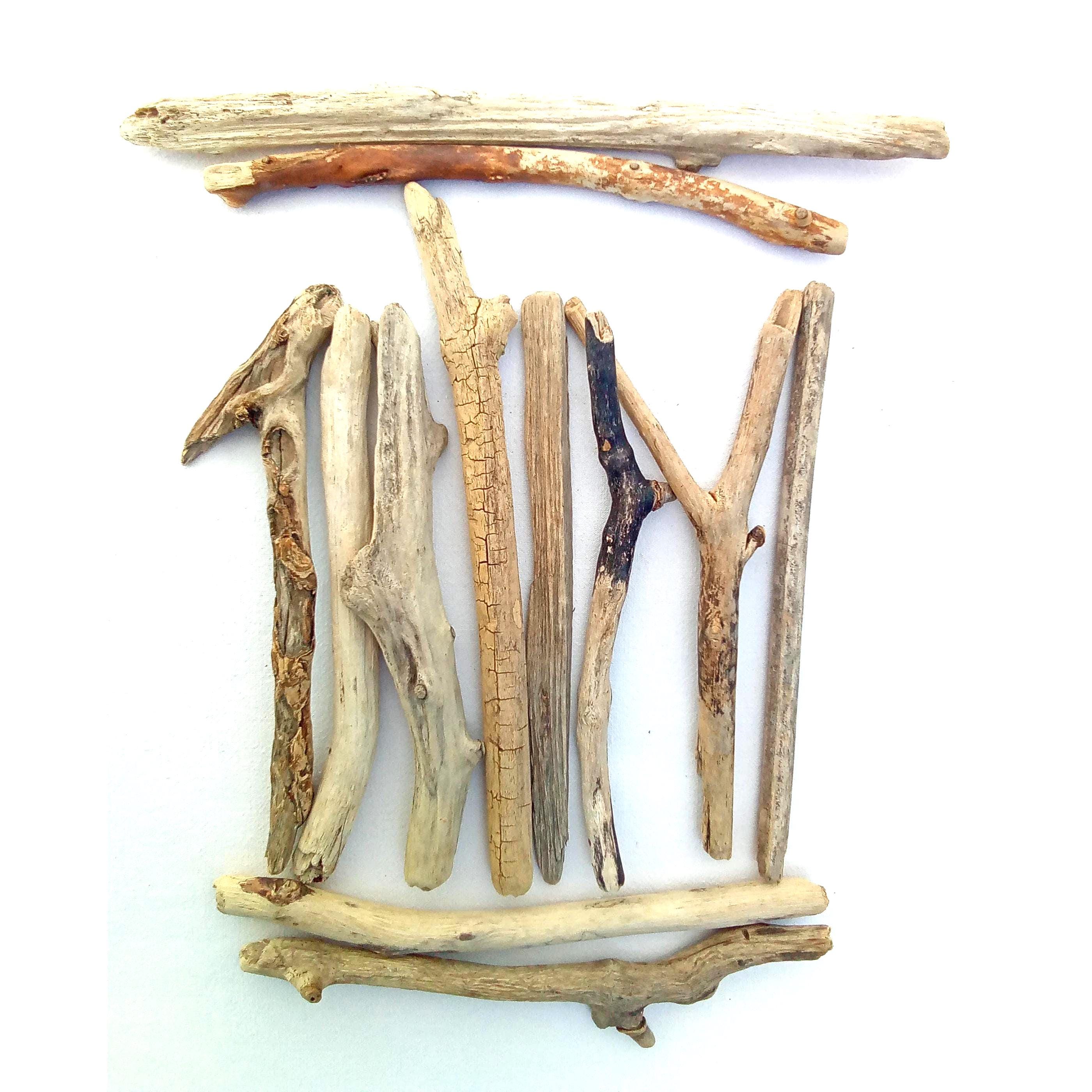 Driftwood sticks 150-250 mm (5.9-9.8") 30+ pcs. Craft supply. Wedding party Sea style home decor. DIY craft.  Lot. Bulk.