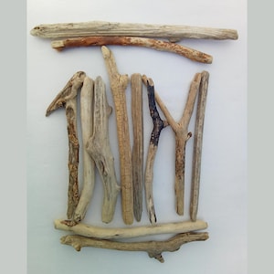 Driftwood sticks 150-250 mm (5.9-9.8&quot;) 30+ pcs. Craft supply. Wedding party Sea style home decor. DIY craft.  Lot. Bulk.
