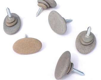 Sea Pebble Wall Hook. Stone Bathroom or Kitchen Fixture Hook. Beach Rock Knob. Natural Coastal Towel Holder. Japandi Wall Mount Coat Hanger.
