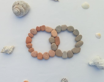 Infinity symbol art. Sea stone wall art. Pottery and Rocks Coastal decor 7.8"x4.6" Beachcombed finds craft. Natural Present for a Couple