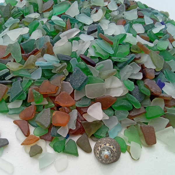 Natural Sea Glass. 100+ pcs of Tiny Real Beach Frosted Glass. 5-15 mm (0,19-0,59”) Lot Bulk Craft Quality. Mosaics Home Decor DIY Art Supply