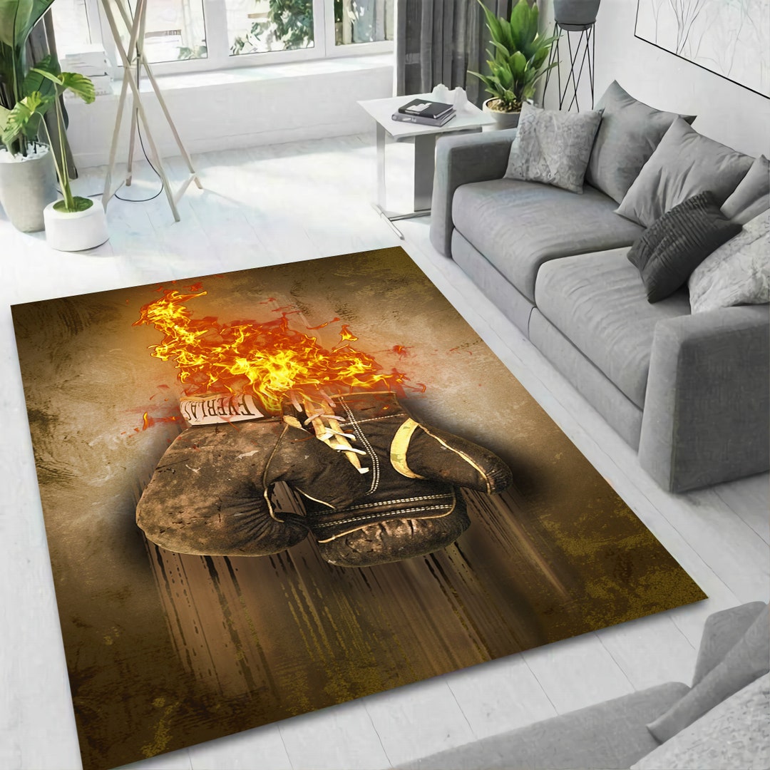 Fire Rug Backround Boxing Rugbox Fire Rugknockout Rugpunching Bag Rugbrown - Etsy