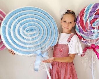 Giant fake lollipop - Candy land prop - Colorful large lollipop / Lollipop props / Fake Candy Candyland Decoration / Party props Barbie pink