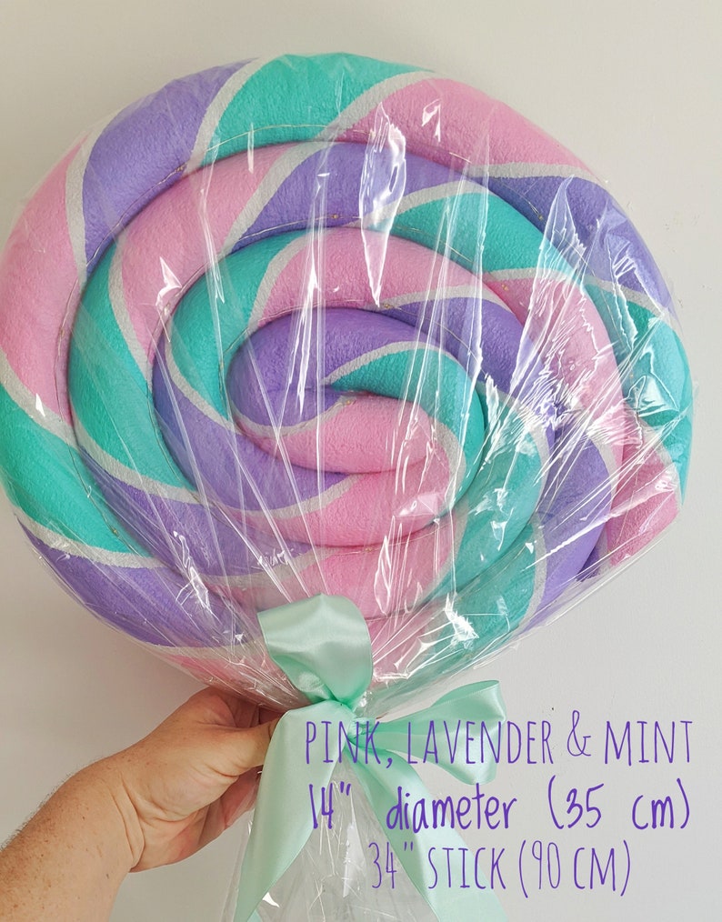 Giant fake lollipop Candy land prop / Lollipop props / Candy shop prop / Candyland Decoration / Party decor / Candy props Giant lolly Pink, mint, lavender