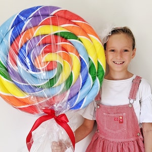 Giant Rainbow Lolly Candy Land Decoration Candyland props / Giant Lollipop Props / Fake lollipop / Rainbow Candy Props Candy shop prop image 1