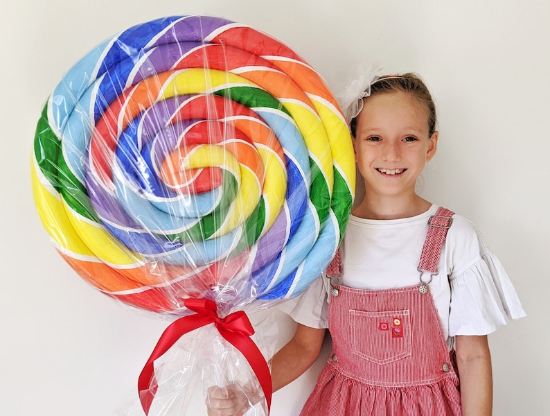Giant Rainbow Lolly Candy Land Decoration Candyland props / Giant Lollipop Props / Fake lollipop / Rainbow Candy Props Candy shop prop image 1