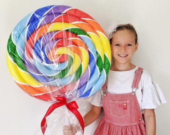 Giant lollipop decoration - Candy Land Props - Giant Lollipop Props / Porch decoration / Rainbow Candy Props - Candy shop or Candyland props