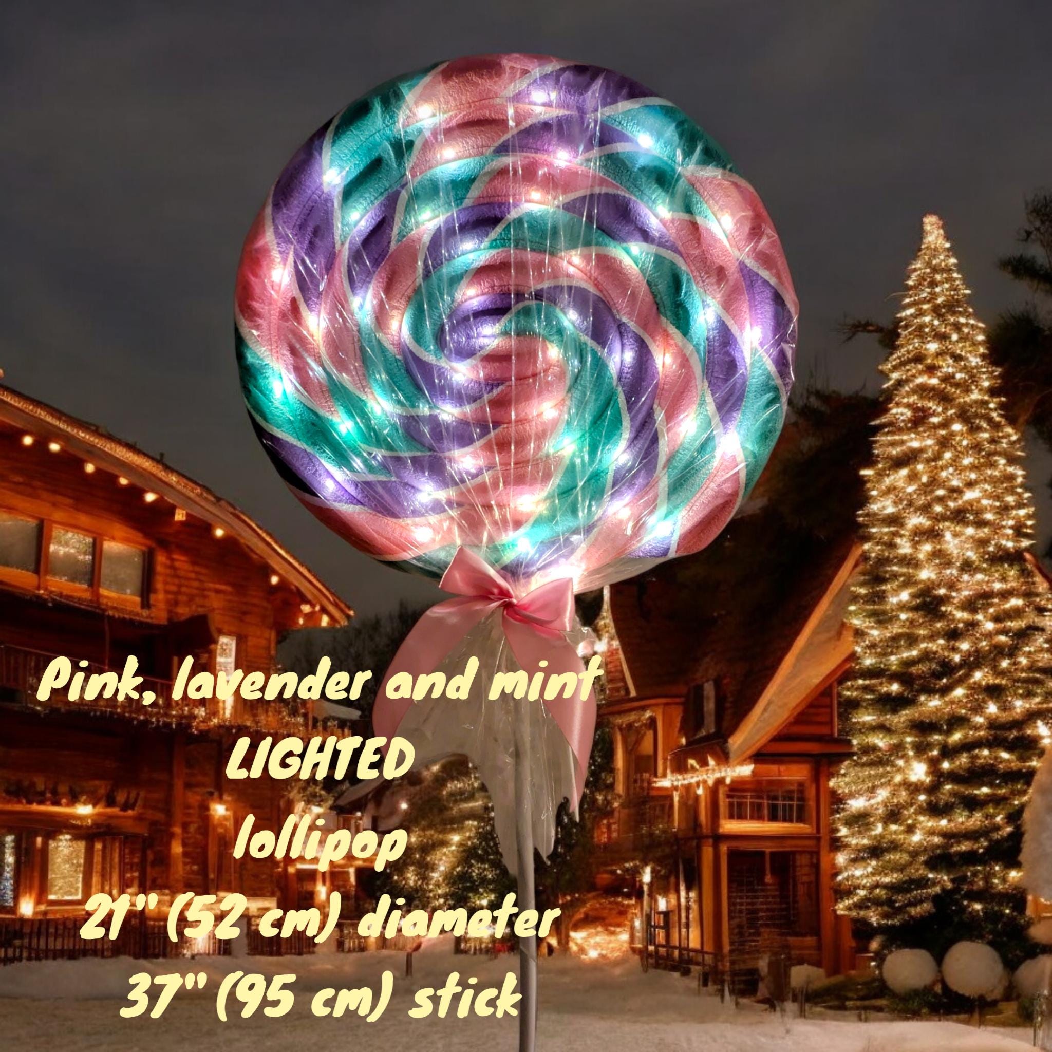 Lighted lollipop decoration