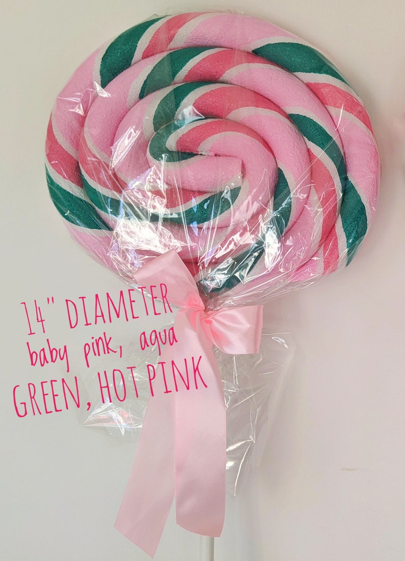 Giant fake lollipop Candy land prop / Lollipop props / Candy shop prop / Candyland Decoration / Party decor / Candy props Giant lolly Pink, aqua, hot pink