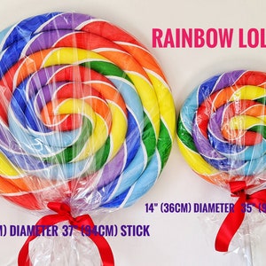 Giant Rainbow Lolly Candy Land Decoration Candyland props / Giant Lollipop Props / Fake lollipop / Rainbow Candy Props Candy shop prop image 2