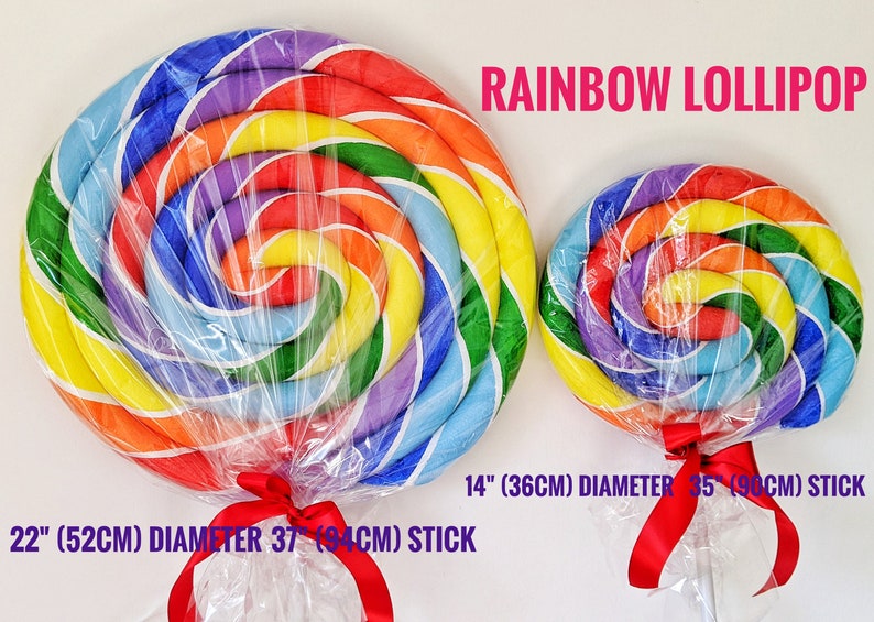 Giant Rainbow Lolly Candy Land Decoration Candyland props / Giant Lollipop Props / Fake lollipop / Rainbow Candy Props Candy shop prop image 2