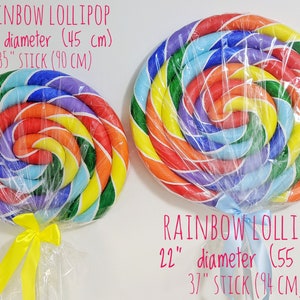 Giant Rainbow Lolly Candy Land Decoration Candyland props / Giant Lollipop Props / Fake lollipop / Rainbow Candy Props Candy shop prop NO lights SWIRLED