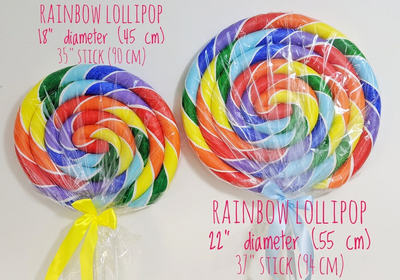 Giant Rainbow Lolly Candy Land Decoration Candyland props / Giant Lollipop Props / Fake lollipop / Rainbow Candy Props Candy shop prop NO lights SWIRLED