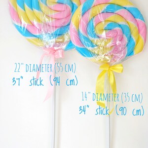 Giant fake lollipop Candy land prop / Lollipop props / Candy shop prop / Candyland Decoration / Party decor / Candy props Giant lolly image 2