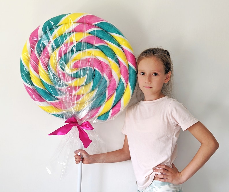 Giant fake lollipop Candy land prop / Lollipop props / Candy shop prop / Candyland Decoration / Party decor / Candy props Giant lolly Teal,yellow,hot pink