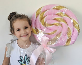 Giant lollipop Decoration / Glitter Giant Lollipop / Candyland Party Decoration / Candy shop decor Cosplay Prop / Giant Sweets Fake lollypop