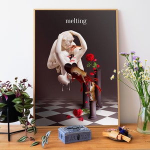 Melting | Collage Poster | Digital Collage Print | Surreal Art Print | Abstract Fantasy Art | Surreal Digital Art | Collage Wall Art